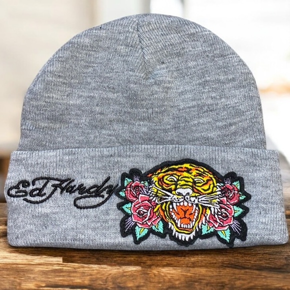 Ed Hardy Other - 🆕 Ed Hardy Y2K Cuff Beanie Black Cap Hat Unisex Brand New
